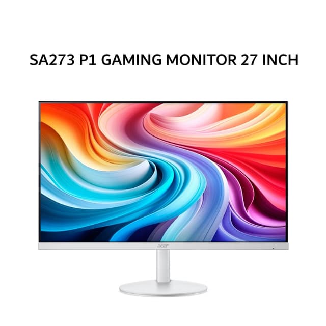 ACER MONITOR GAMING 27 INCH SA273 P1 IPS FHD 10800P 1MS 144HZ HDR10 VGA+HDMI+DP WHITE TILT SPEAKER 3Y SERVICE + 1Y AADP