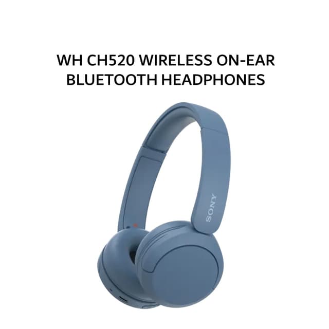 SONY WH-CH520 / WH CH520 WIRELESS ON-EAR BLUETOOTH HEADPHONES - BLUE