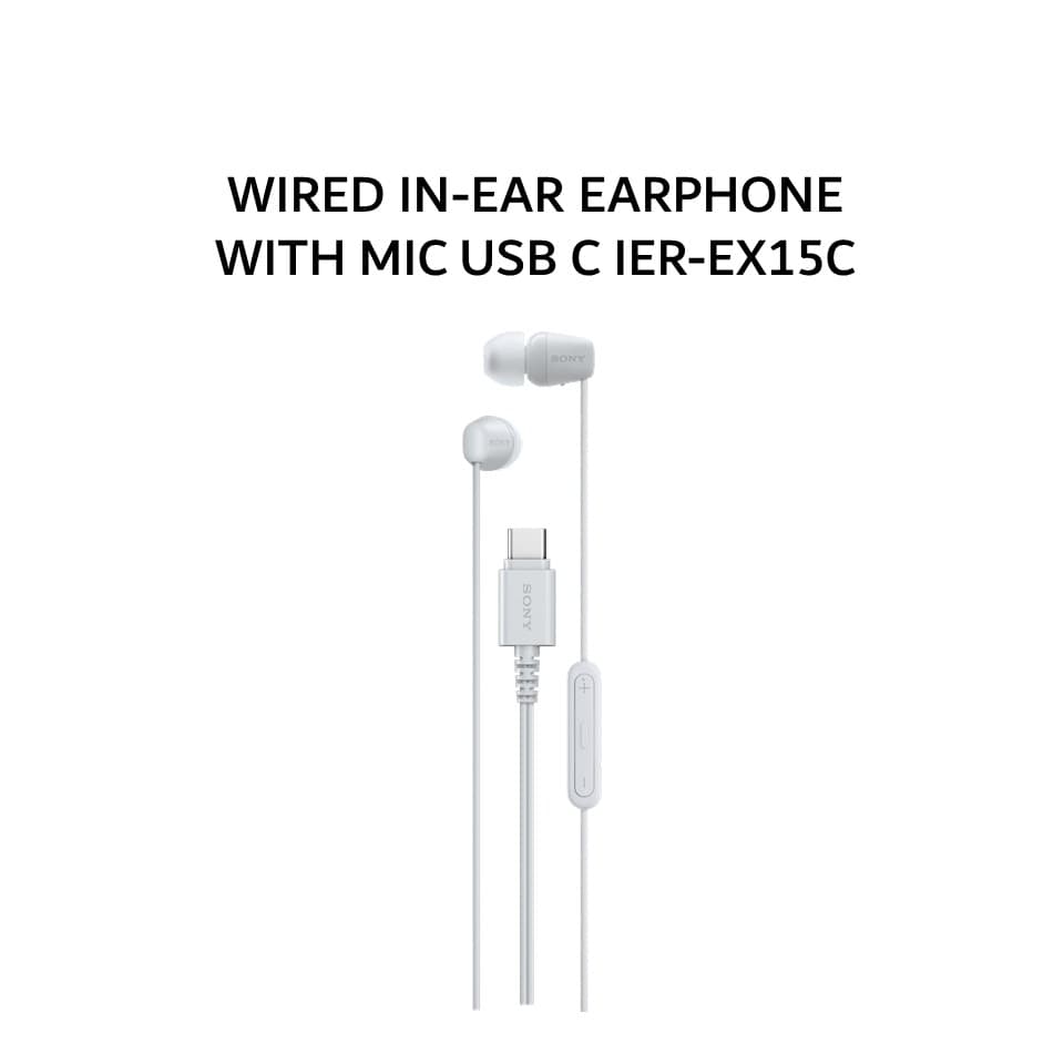 SONY EARPHONE WIRED IN-EAR WITH MIC USB C IER-EX15C - WHITE