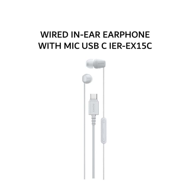 SONY EARPHONE WIRED IN-EAR WITH MIC USB C IER-EX15C - WHITE
